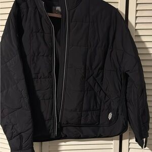Free People Black Quilted Puffer Jacket